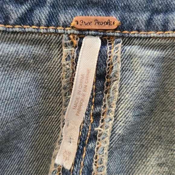 Free People Denim Crochet Back Vest XS - Picture 5 of 7